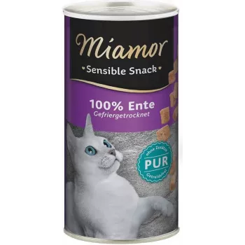Vlhké krmivo – maškrty Miamor Sensible Snack 30 g – monoproteínová kačica, bielkoviny 80 %, tuk 9 %