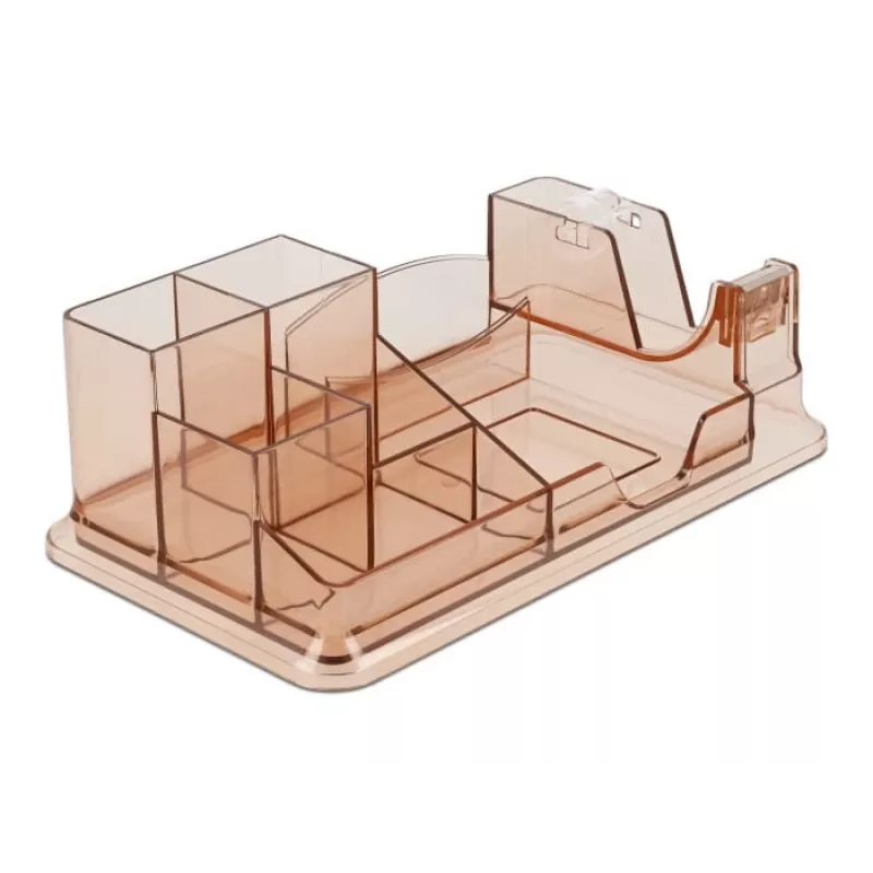 Organizér na stôl DeLOCK 18341 priehľadný hnedý plast 145x250x85mm
