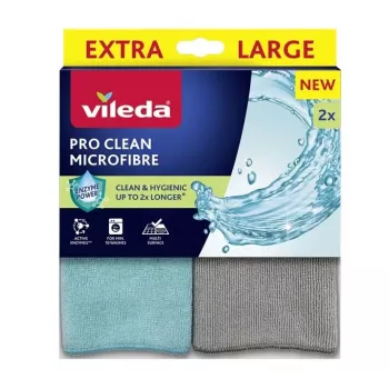 Čistiaca handra VILEDA Pro Clean universal s aktívnymi enzýmami, sivá, balenie 2 ks, prateľná v práčke