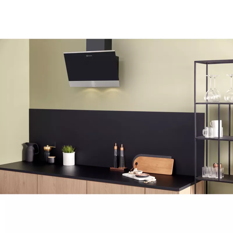 Bauknecht RBHVP 63 LM K nástenný odsávač pár, 60 cm, odsávanie/recirkulácia, LED, čierny/nerezová oceľ