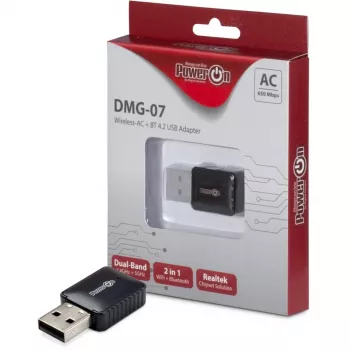 Inter-Tech DMG-07 – Wireless – USB – WLAN / Bluetooth – Wi-Fi 5 (802.11ac) – 650 Mbit/s – čierna (88888146)