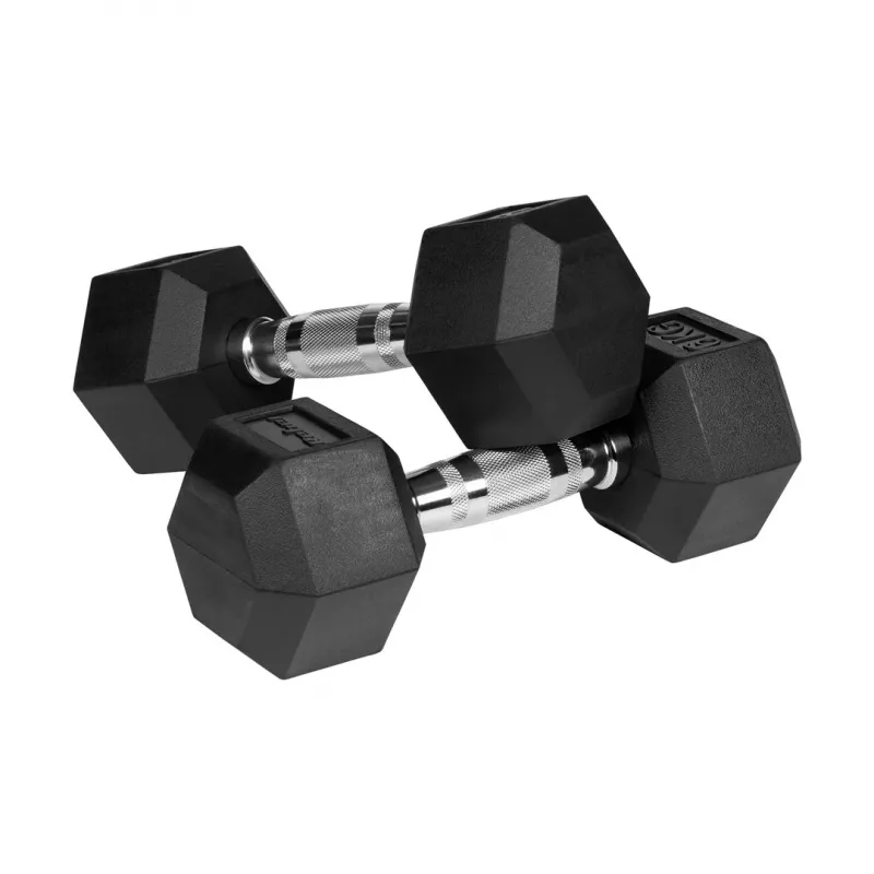 Gumované liatinové kotúče HEX 2x6 kg REBEL ACTIVE