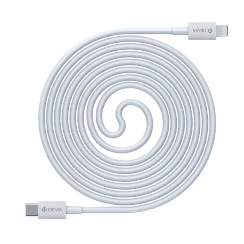 USB-C na Lightning kábel Devia Smart Series PD 18W – biely, MFi certifikovaný