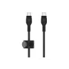 Kábel BoostCharge USB-C/USB-C pletený silikón 2 m, čierny