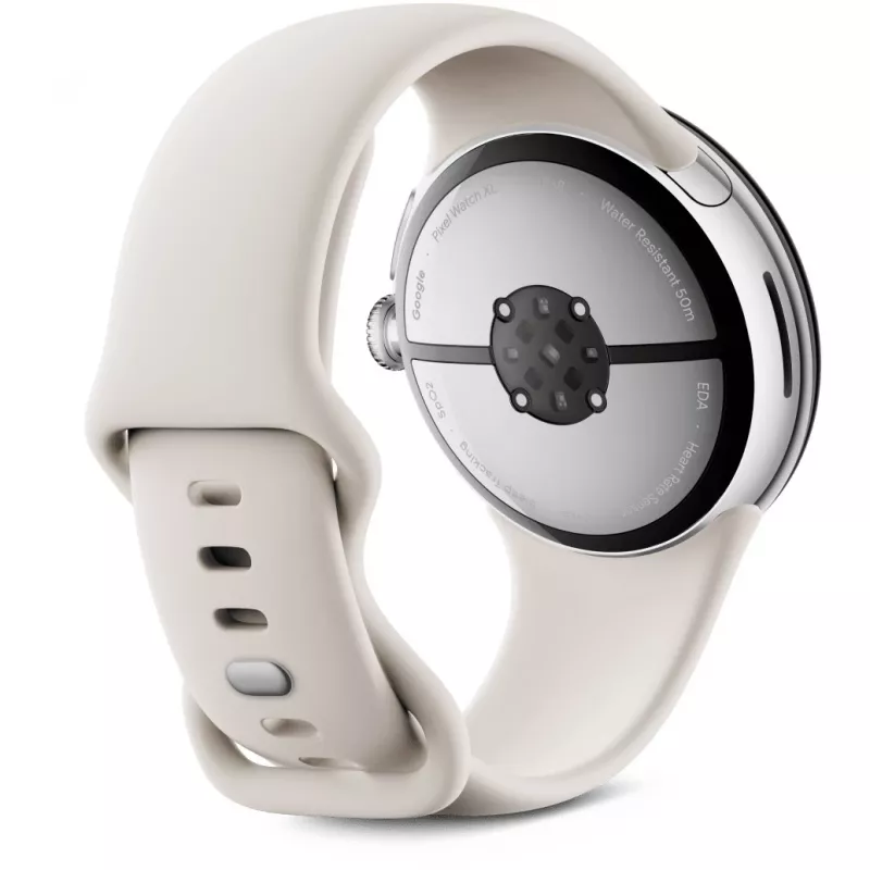 Google Pixel Watch 3 45 mm Wi-Fi inteligentné hodinky, leštené striebro (Porcelain)