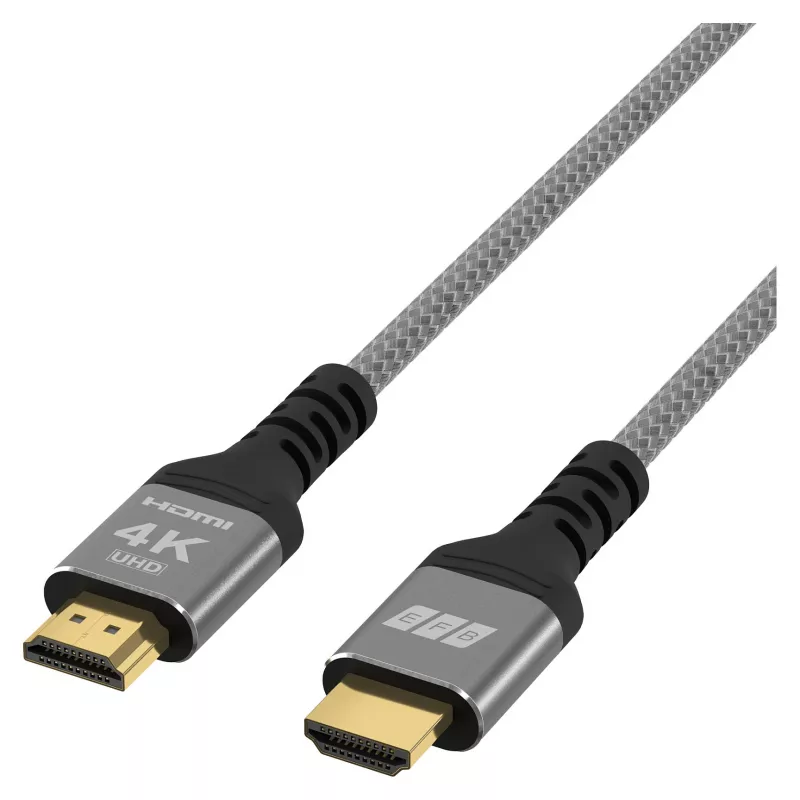 EFB Elektronik HDMI kábel High-Speed s Ethernetom 4K60Hz sivý – kábel – digitálny/display/video (HDMI-20-00002)