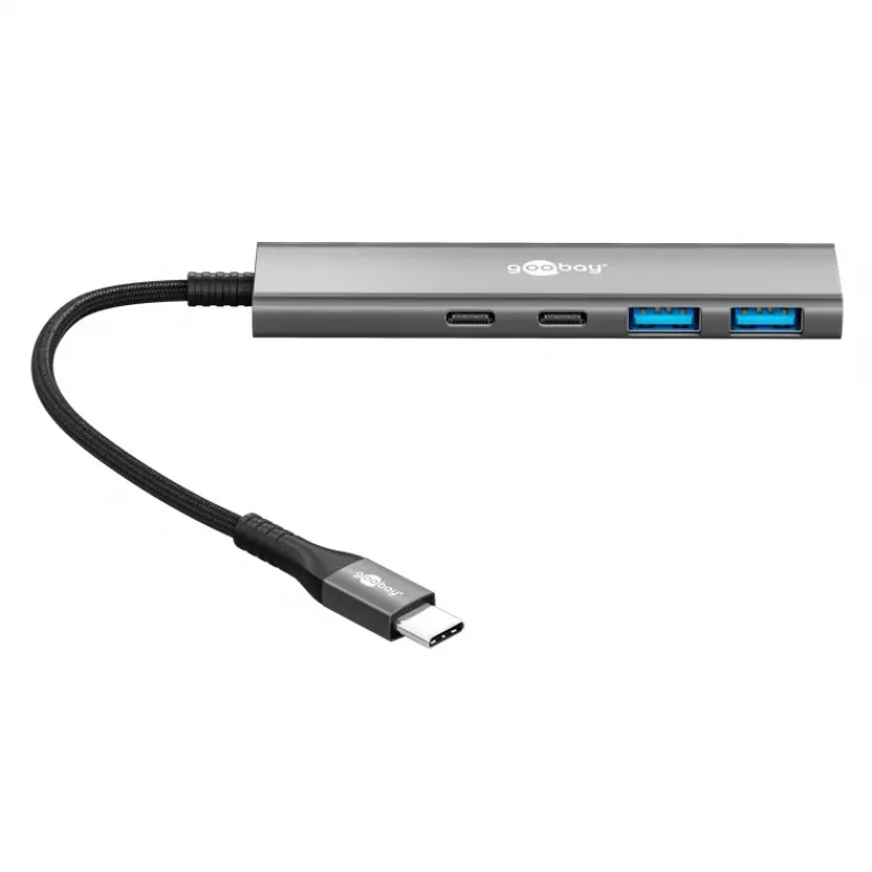 Goobay Slim 4-port USB hub USB-C na/USB-A 5 Gbit/s - Plug USB 3.2 (76563)