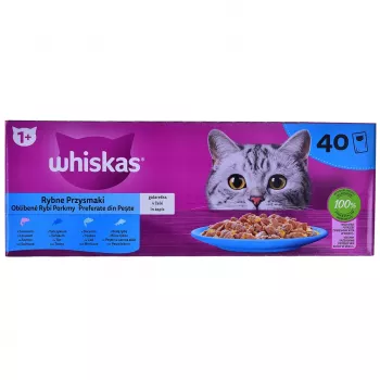 WHISKAS Fish Favourites v želé - vlhké krmivo pre mačky - 40x85 g