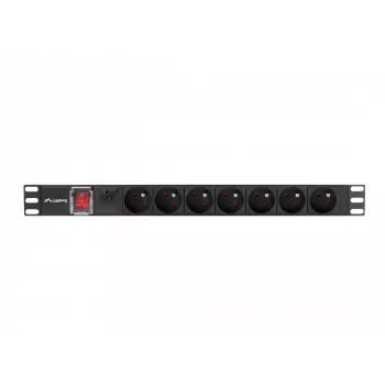 LANBERG PDU-07E-0200-IEC-BK PDU 1U 10A 7 zásuviek francúzske 2m čierna