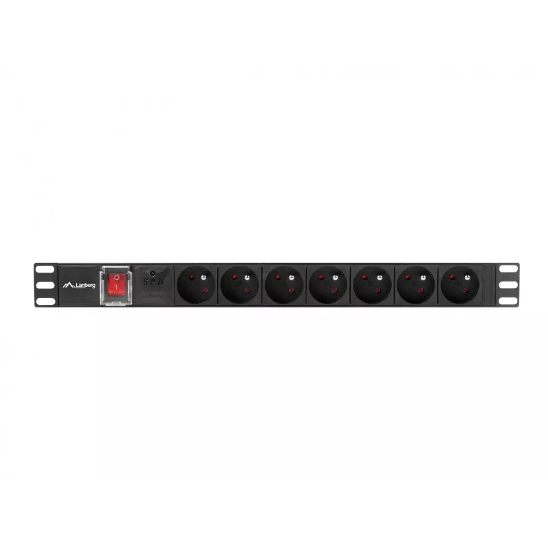 LANBERG PDU-07E-0200-IEC-BK PDU 1U 10A 7 zásuviek francúzske 2m čierna