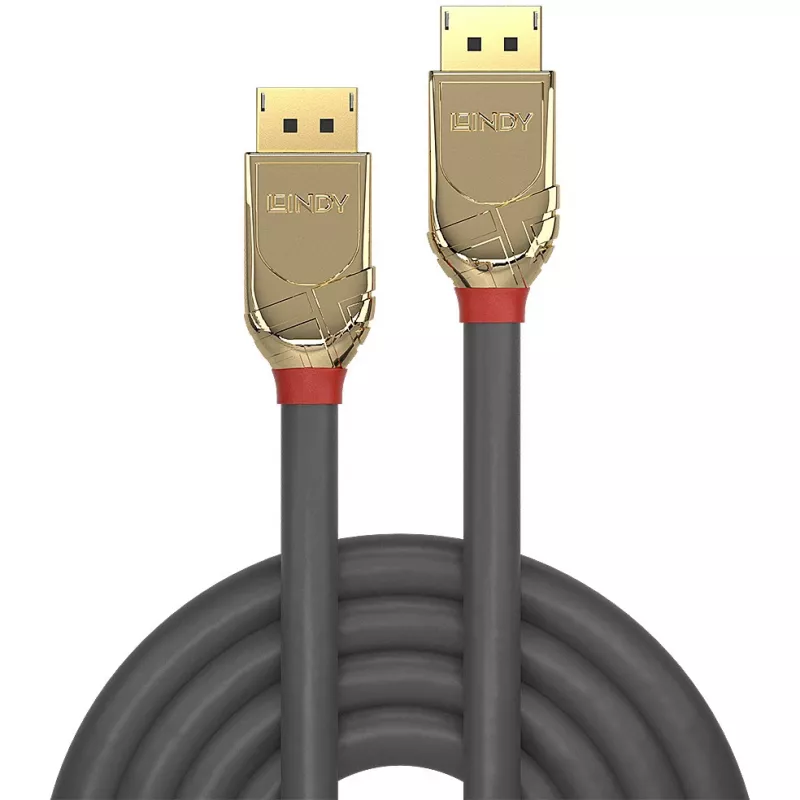 Lindy 5m DisplayPort 1.2 kábel, Gold Line, 5 m, DisplayPort, DisplayPort, konektor samec, konektor samec, 4096 x 2160 pixelov