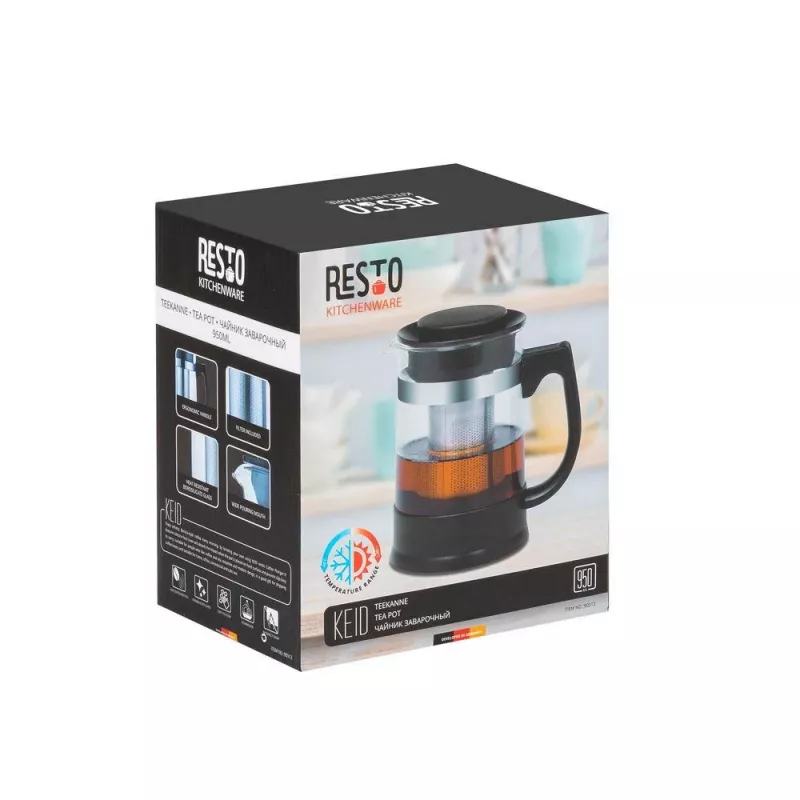Resto Kitchenware 90512 čajník jednoduchý čajník 950 ml čierna, priehľadná