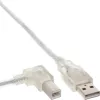 Microconnect USBAB5ANGLED-L USB kábel USB 2.0 5 m USB A USB B biely