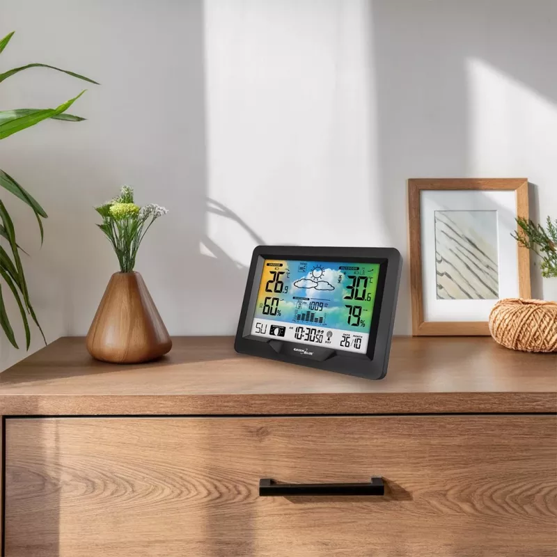Bezdrôtová meteorologická stanica GreenBlue GB540N – monitorovanie teploty a vlhkosti vnútri/vonku
