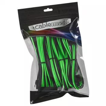 Sada predlžovacích káblov CableMod CM-CAB-CKIT-N86KKLG-R — 8+6-pin napájacie predlžovacie káble, čierna/zelená