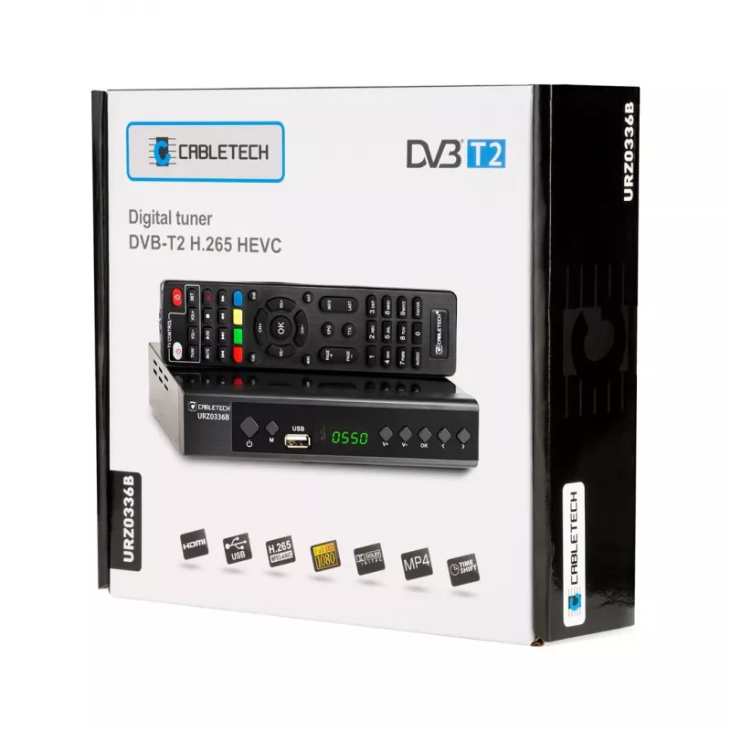 Cabletech URZ0336C tuner / dekodér DVB-T2, H.265 HEVC