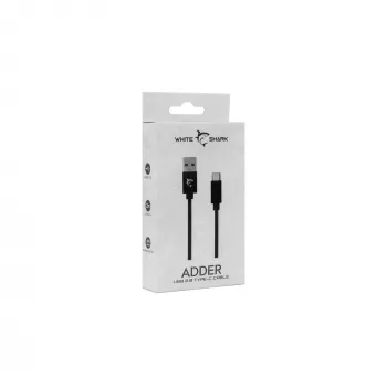 Kábel USB na USB-C White Shark Adder 2 m – nabíjací a dátový kábel, biely