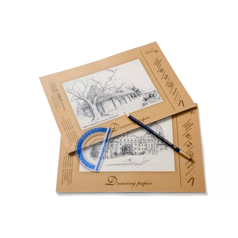 Kresliaci a skicovací papier SMLT A4, 160 g/m², 20 listov, lepený
