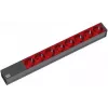 Bachmann 19'' 2 m 8x Schuko H05VV-F 3G 1,00 mm² predlžovačka 8 AC zásuvky čierna, červená