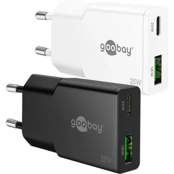 Goobay USB-C™ PD GaN duálna rýchlonabíjačka slim (25 W) čierna (75733)