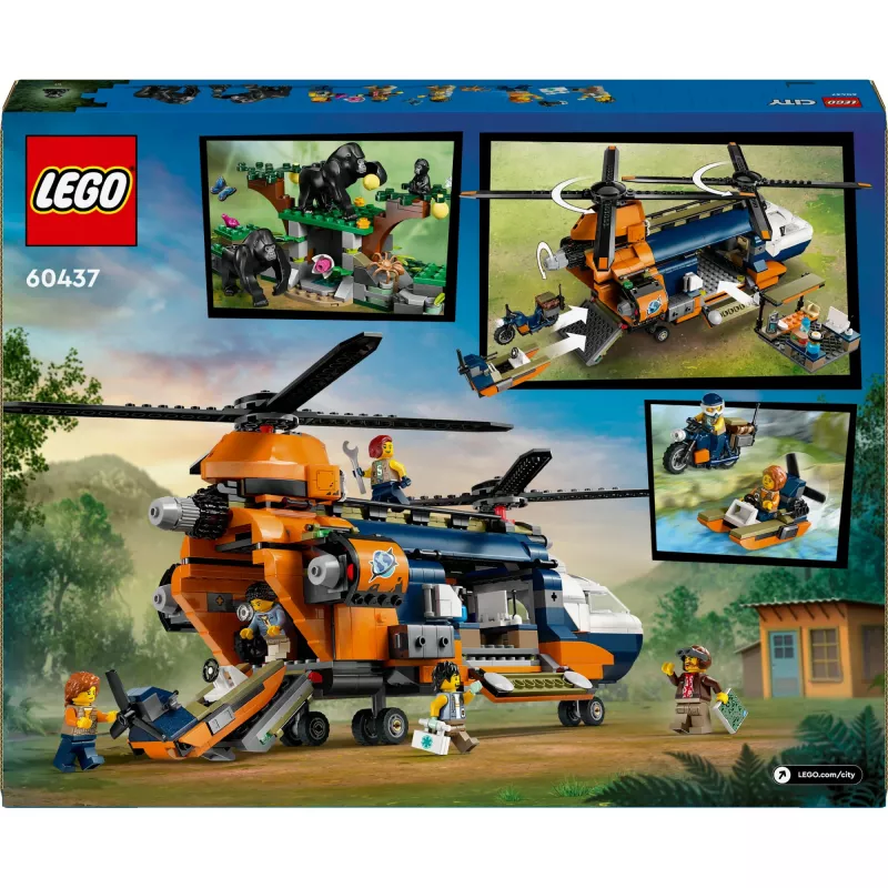 LEGO City 60437 Džungľový prieskumný vrtuľník v základnom tábore