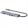 USB-C hub Unitek H1124AGY01 s 100W PD, HDMI 2.0, 2x USB‑A, 2x USB‑C, SD/microSD čítačka kariet — hliník