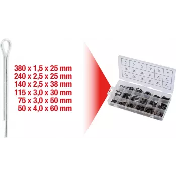 Sada závlačiek ks tools 1000 kusov 970.0330 — sortiment so 1000 poistnými závlačkami