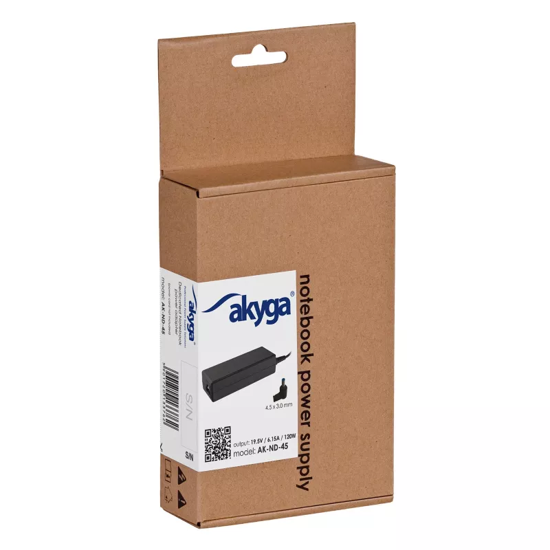 Akyga AK-ND-45 notebookový napájací zdroj pre HP, 120 W, 19,5 V / 6,15 A, 4,5 x 3,0 mm s pinom