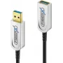 USB kábel FiberX FX-I650-003 USB 3.2 Gen 1 3 m USB A čierny strieborný