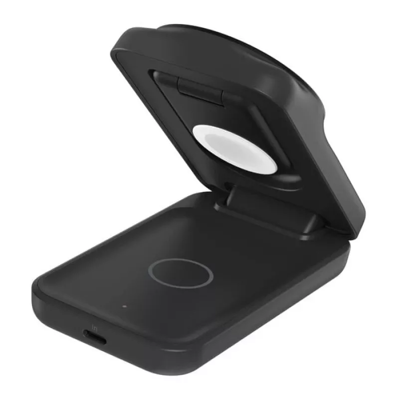 Belkin UltraCharge 25 W Qi2 skladací bezdrôtový nabíjací stojan 3v1, čierny (WIZ036KQBK)