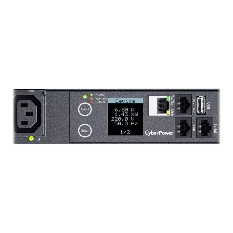 CyberPower PDU41005 jednotka rozvodu napájania (PDU) 8 AC výstupov 1U čierna