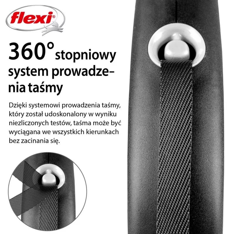 Flexi Black Design L 5 m vôdzka pre psov s navíjacím mechanizmom