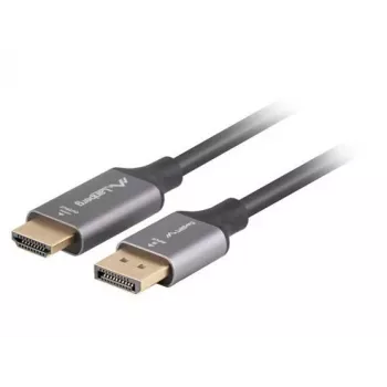 Lanberg CA-DPHD-20CU-0018-BK video káblový adaptér 1,8 m DisplayPort HDMI typ A (štandard) čierny, strieborný