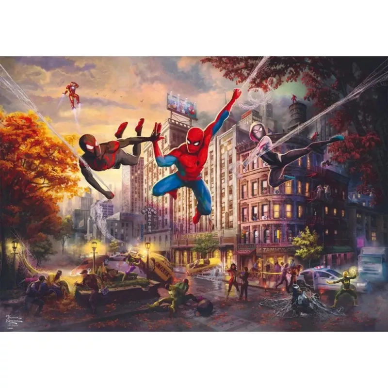 Jigsaw Puzzle schmidt spiele Thomas Kinkade Studios 1000 dielikov Marvel Spider-Man & Friends
