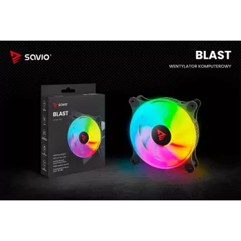 SAVIO Blast 120mm ARGB PWM ventilátor do skrine - čierny