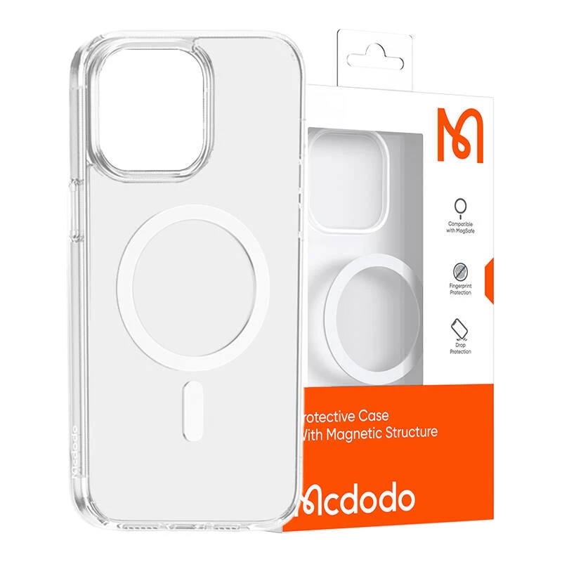 Magnetické puzdro McDodo pre iPhone 15 Pro (priehľadné)
