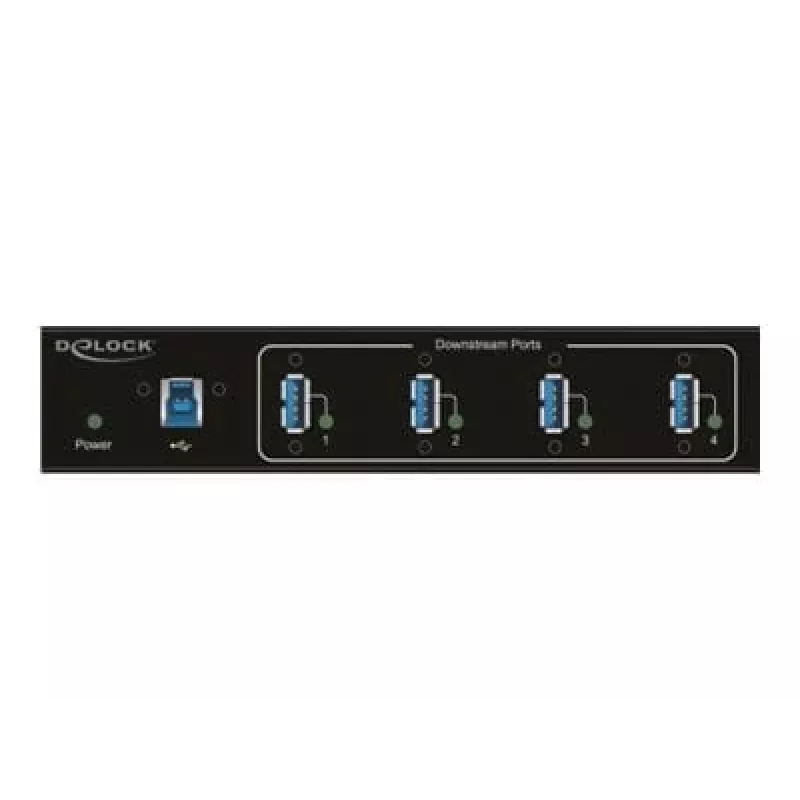 Delock 63309 externý priemyselný USB hub, 4 x USB 3.0 Type-A, ochrana ESD 15 kV, kovové puzdro, montáž na stenu
