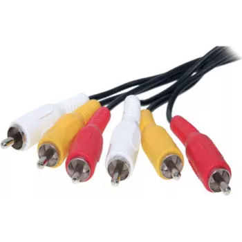 Audio-RCA kábel ShiverPeaks 40150-2.5 — 3 RCA konektory samec, 2,5 m dĺžka