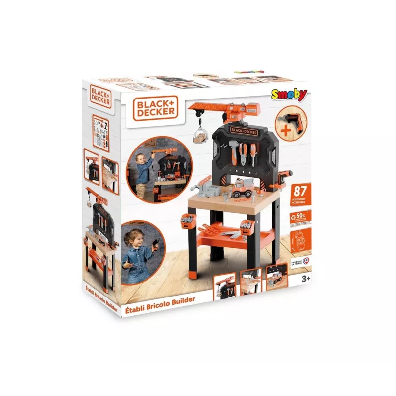 Detská dielňa SMOBY Bricolo Builder 7600360741 – stavebná súprava náradia pre hru rolí