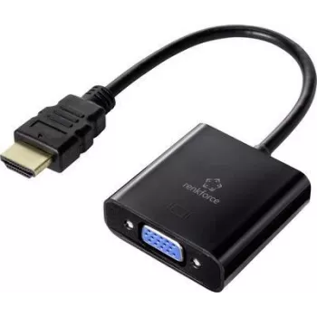 Renkforce RF-4531578 kábel adaptér HDMI VGA - 3,5 mm čierna (RF-4531578)