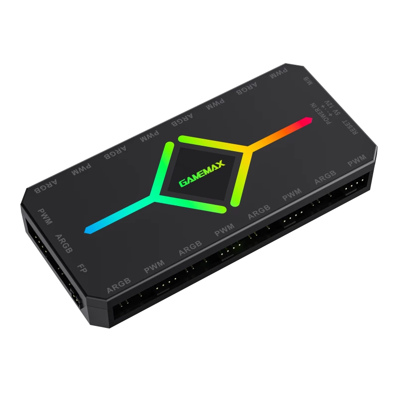 Gamemax | diaľkový ovládač | V4.0 ARGB PWM HUB BK | čierny | Gamemax