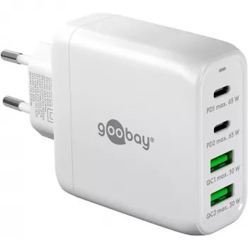 Goobay 64818 nabíjačka pre mobilné zariadenia slúchadlá – notebook – smartfón biela AC rýchlonabíjanie interiérová (64818)