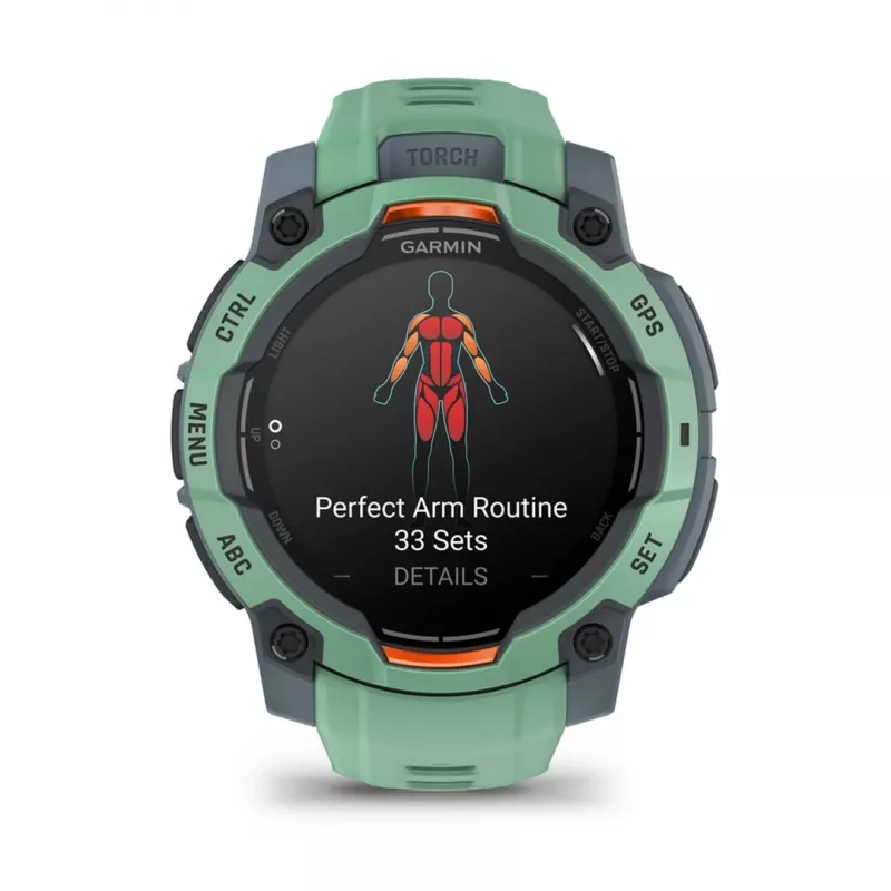 Garmin Instinct 3 AMOLED 3,05 cm (1,2) 45 mm digitálny 390 x 390 pixelov dotyková obrazovka zelená GPS (satelit)