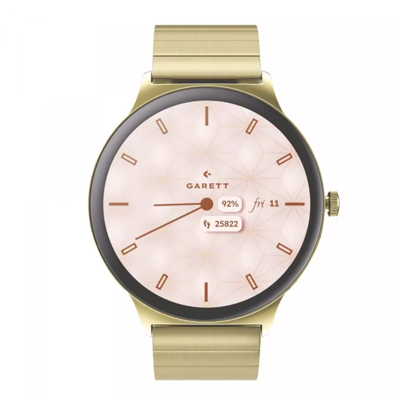 Smartwatch Garett Verona 2 Gold Steel s Bluetooth a meračom srdcového tepu