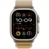 Remienok Apple 49 mm Tan Alpine Loop malý Natural Titanium Finish