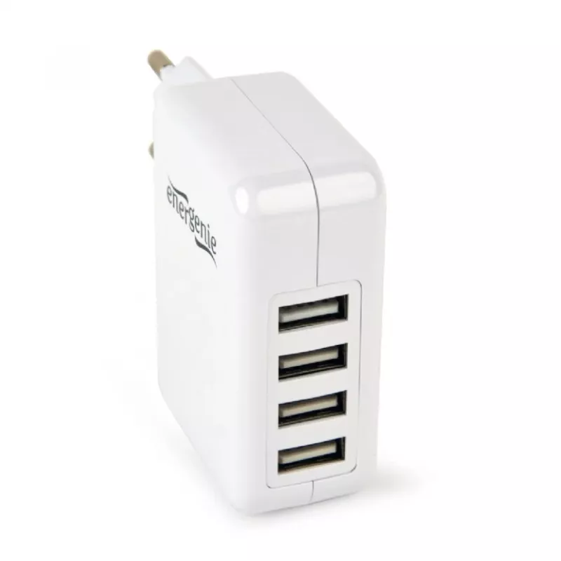 USB nabíjačka univerzálna biela/4-portová EG-U4AC-02 GEMBIRD