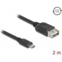 USB kábel DELOCK 81519 — USB 2.0, Micro-USB B na USB A, 2 m, čierny