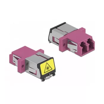 Optický vláknový konektor DeLOCK 86901 LC Duplex konektor samica na LC Duplex konektor samica Multimode fialový