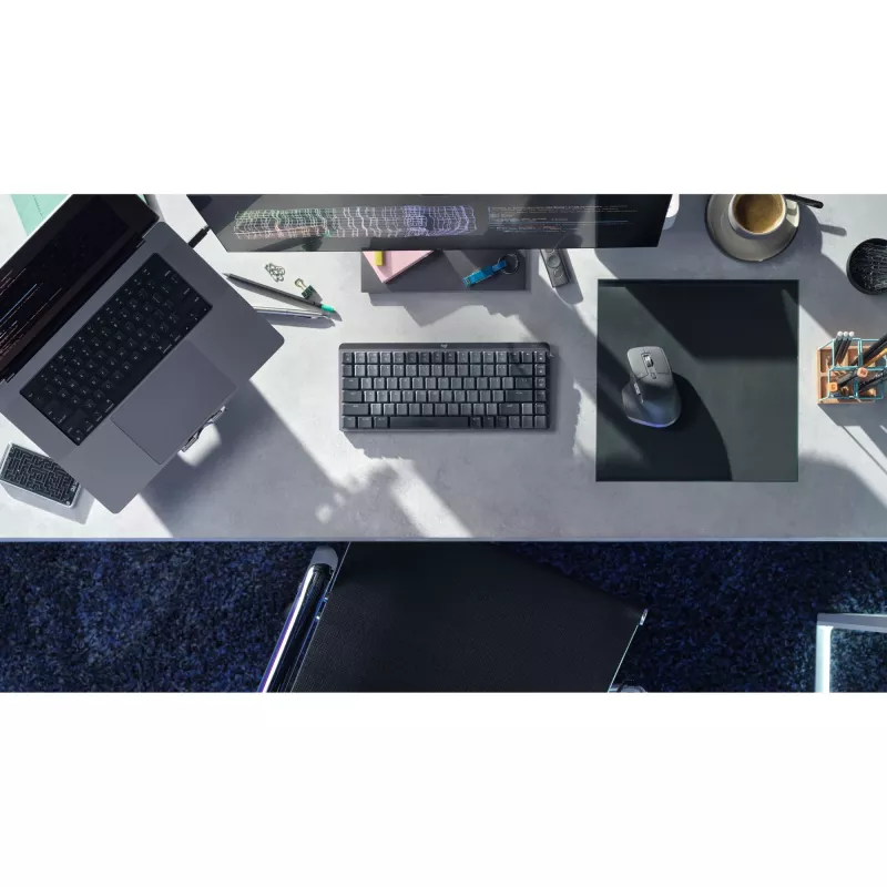 Logitech MX Mechanical Mini 920-010782 bezdrôtová podsvietená klávesnica, klikavé spínače, RF bezdrôtovo + Bluetooth LE, US International QWERTY, grafitová