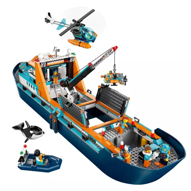 Stavebnica LEGO City Arktická expedičná loď 60368 — 815 dielov, 7+ rokov, obsahuje 4 minifigúrky